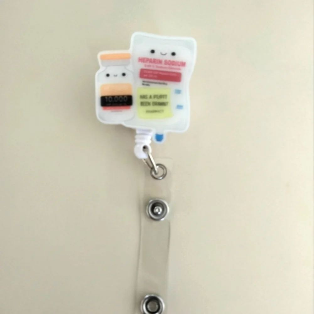 NEW Cute Heparin Sodium Medical Badge Reel